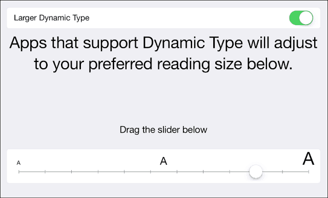 Suggerimento per iOS 7: ingrandisci, grassetto e facilita la lettura del testo