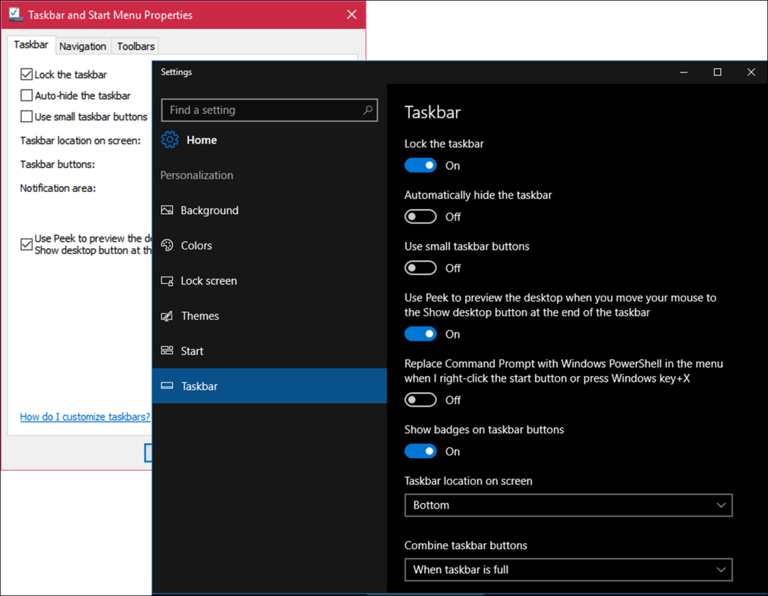 Personalizza le impostazioni della barra delle applicazioni su Windows 10