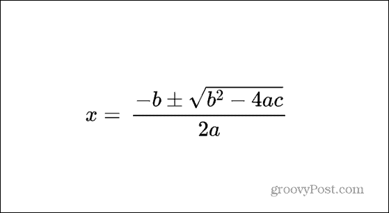 Equazione inserita in Presentazioni Google