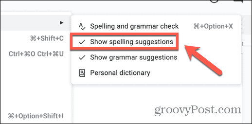 Google Docs mostra suggerimenti ortografici