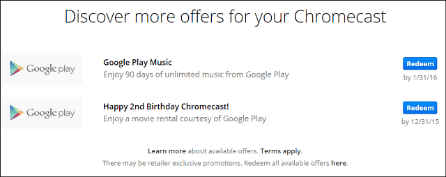 I proprietari di Google Chromecast ottengono un noleggio gratuito di film per il suo secondo compleanno
