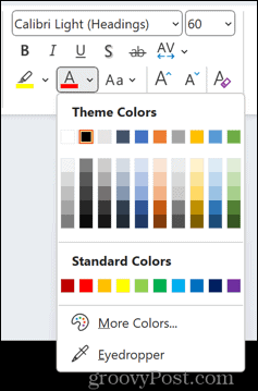 powerpoint selezionare il colore del carattere