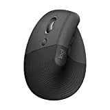 Logitech Lift Mouse ergonomico verticale sinistro, per mancini, wireless, Bluetooth o Logi Bolt USB, clic silenziosi, 4 pulsanti, compatibile con WindowsmacOSiPadOS, laptop, PC - Grafite