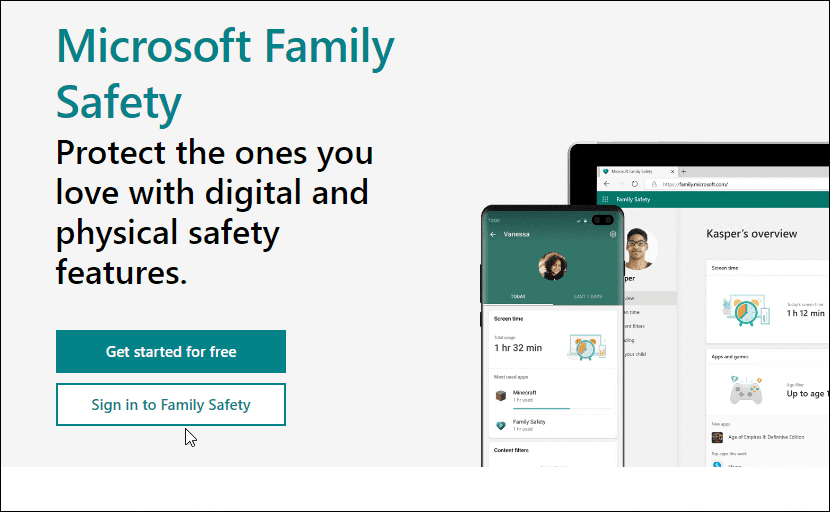 Sicurezza della famiglia Microsoft