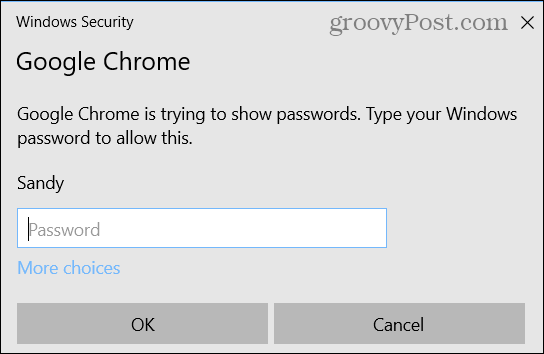 Inserisci la tua password di Windows