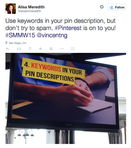 tweet dalla presentazione di vincent ng smmw15