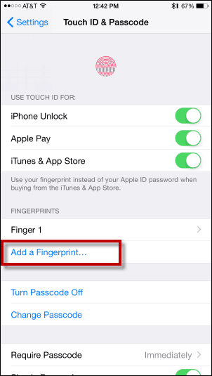 Tocca Aggiungi un'impronta digitale - Aggiungi impronta digitale al Touch ID