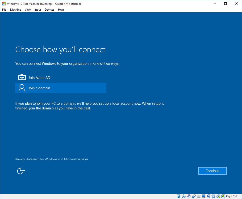 13 Scegli la modalità di connessione (installazione di Windows 10)