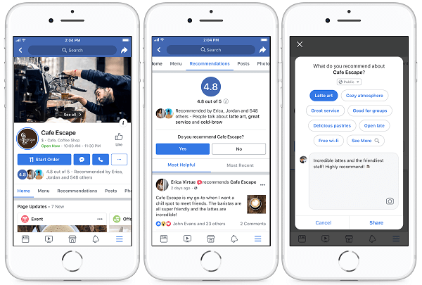 Facebook ha ridisegnato le pagine di oltre 80 milioni di aziende sulla sua piattaforma per rendere più facile per le persone interagire con le imprese locali e trovare ciò di cui hanno più bisogno.