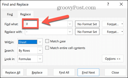 excel trova zero