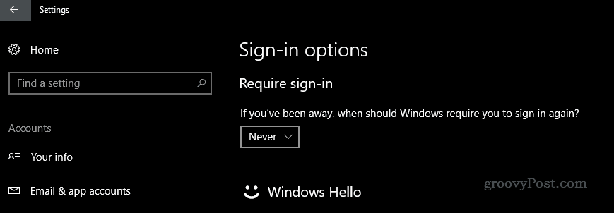 Come disabilitare la schermata di accesso quando si attiva il dispositivo Windows 10