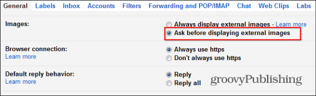 Come disabilitare il caricamento automatico delle immagini di Gmail