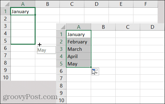 Mesi di riempimento automatico di Excel