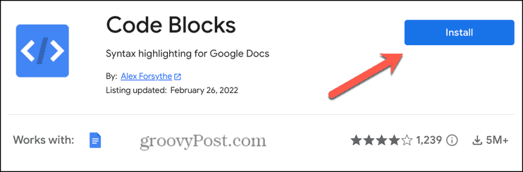 componente aggiuntivo per l'installazione di Google Docs