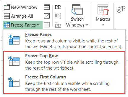 Blocca colonna o riga in Excel su Windows