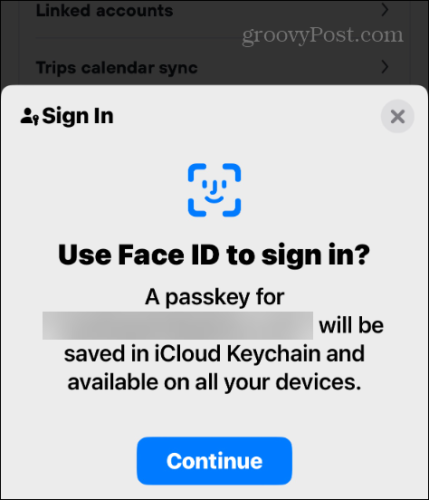 utilizzare Face ID con passkey iPhone