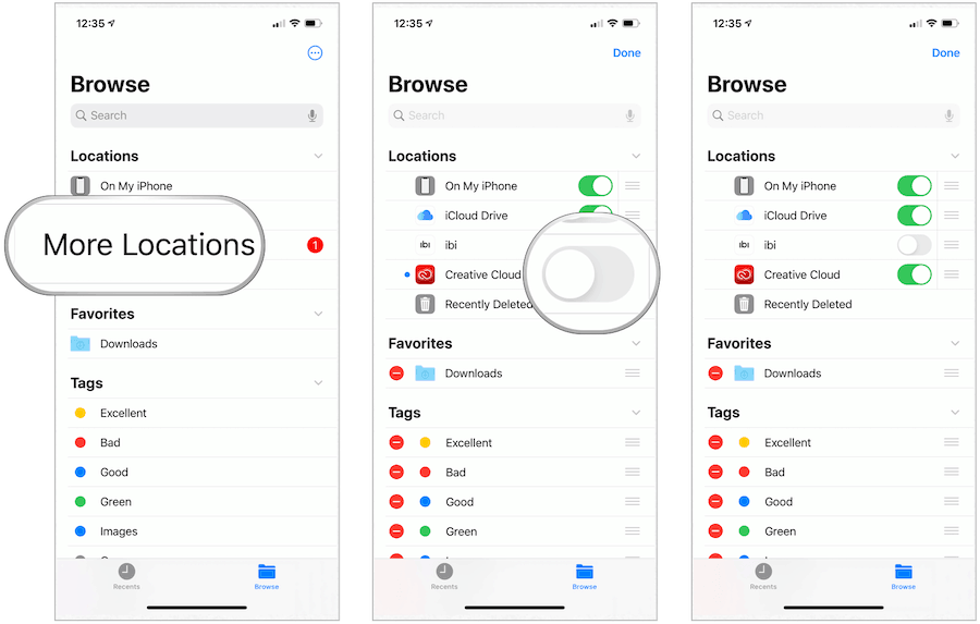 Attiva / disattiva unità di terze parti nell'app File