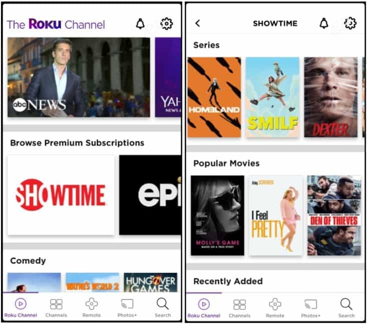Canali Premium Roku Channel App iOS