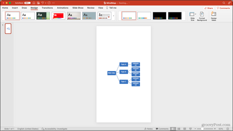 Orientamento verticale della diapositiva in PowerPoint su Mac