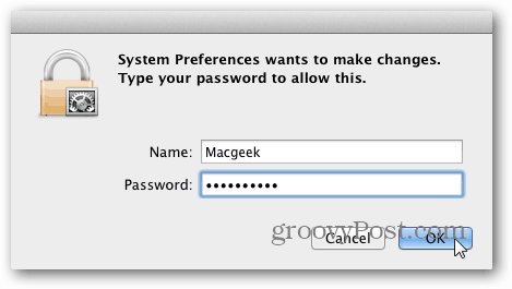 password di sistema mac