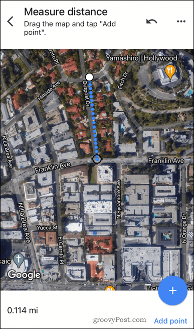 Distanza tra due punti in Google Maps mobile