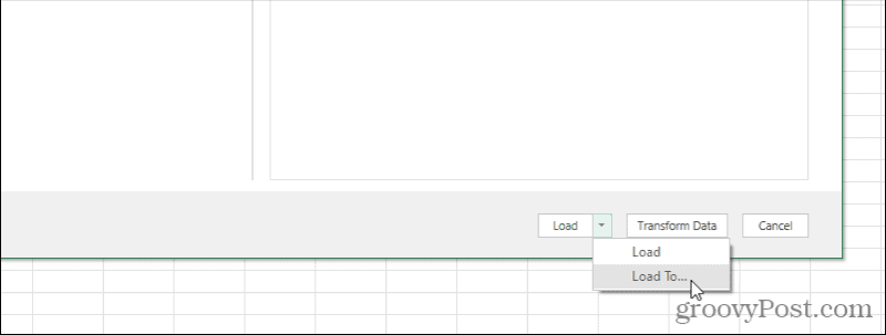 caricamento query excel in