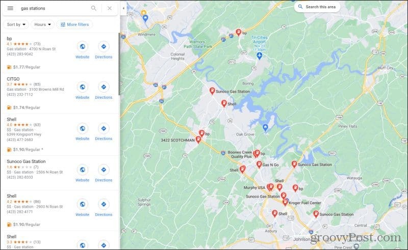 stazioni di servizio google maps