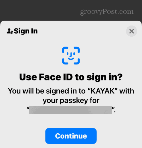 passkey per accedere all'ID facciale