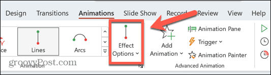 opzioni effetto powerpoint