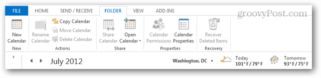 Outlook condividi calendario e barra del tempo