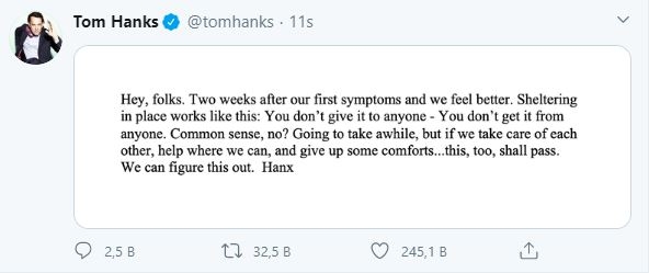 Tom Hanks guarì