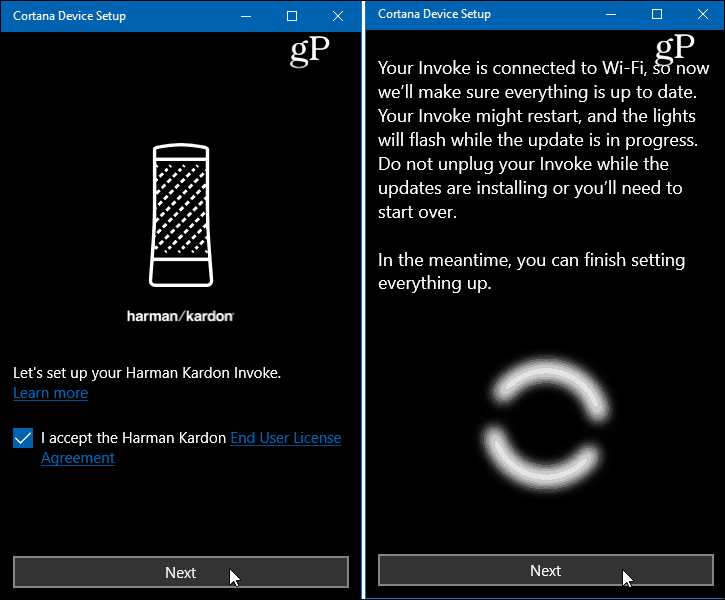 App Cortana Device Setup per Windows 10