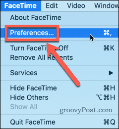 preferenze FaceTime per mac