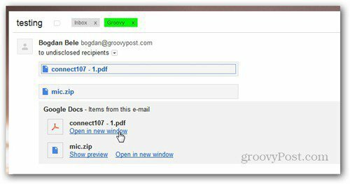 invia tramite e-mail ricevuta da Google Drive