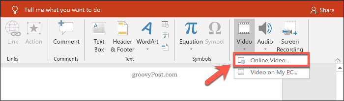 Inserimento di un video online in PowerPoint