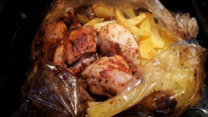 Come fare il pollo in un sacchetto da forno? Cena pratica di pollo
