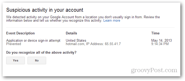 attività sospette di gmail nel tuo account