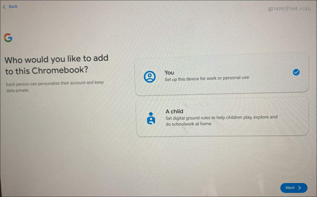 Aggiungi un utente sul Chromebook