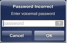 Errore iPhone MEssage "Password errata inserisci password casella vocale"