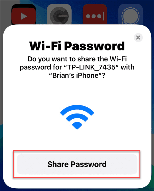 Condividi una password Wi-Fi su iPhone