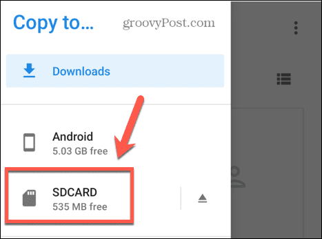 archiviazione su scheda SD Android