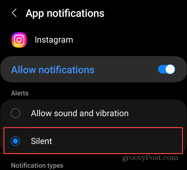 Arresta le notifiche Android 