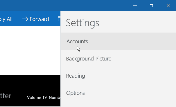 Account app di posta di Windows 10