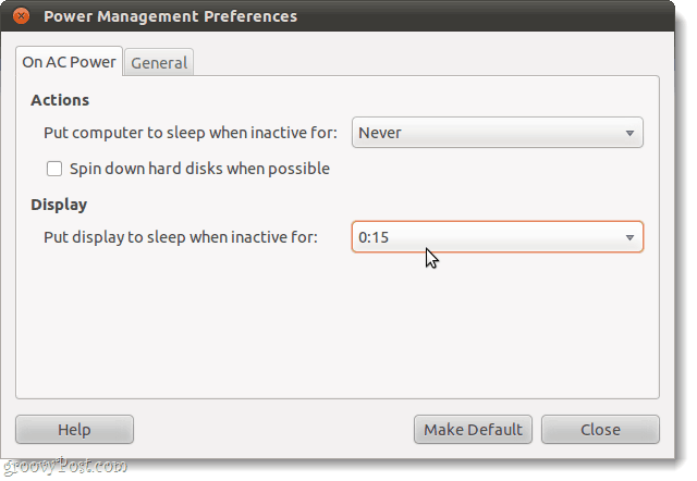 Metti in mostra il tempo di sospensione, Ubuntu Power Management