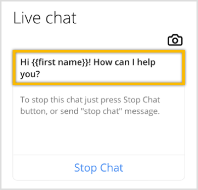 ChatFuel personalizza il messaggio di benvenuto