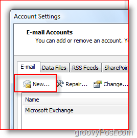 Crea un nuovo account di posta in Outlook 2007