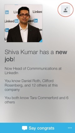 LinkedIn Connected ti consente di rimanere facilmente in contatto con coloro che già conosci.