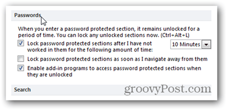 Come personalizzare le impostazioni di sicurezza della password di OneNote 2010