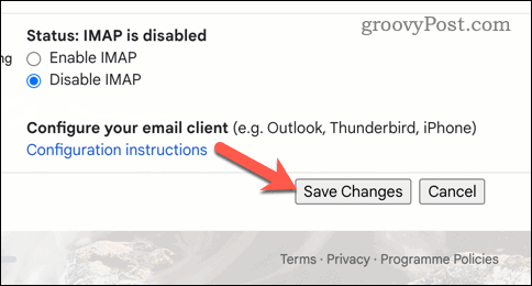 Salva le modifiche di Gmail