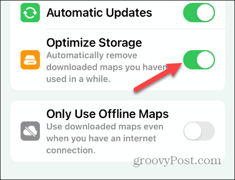 ottimizzare l'archiviazione delle mappe offline